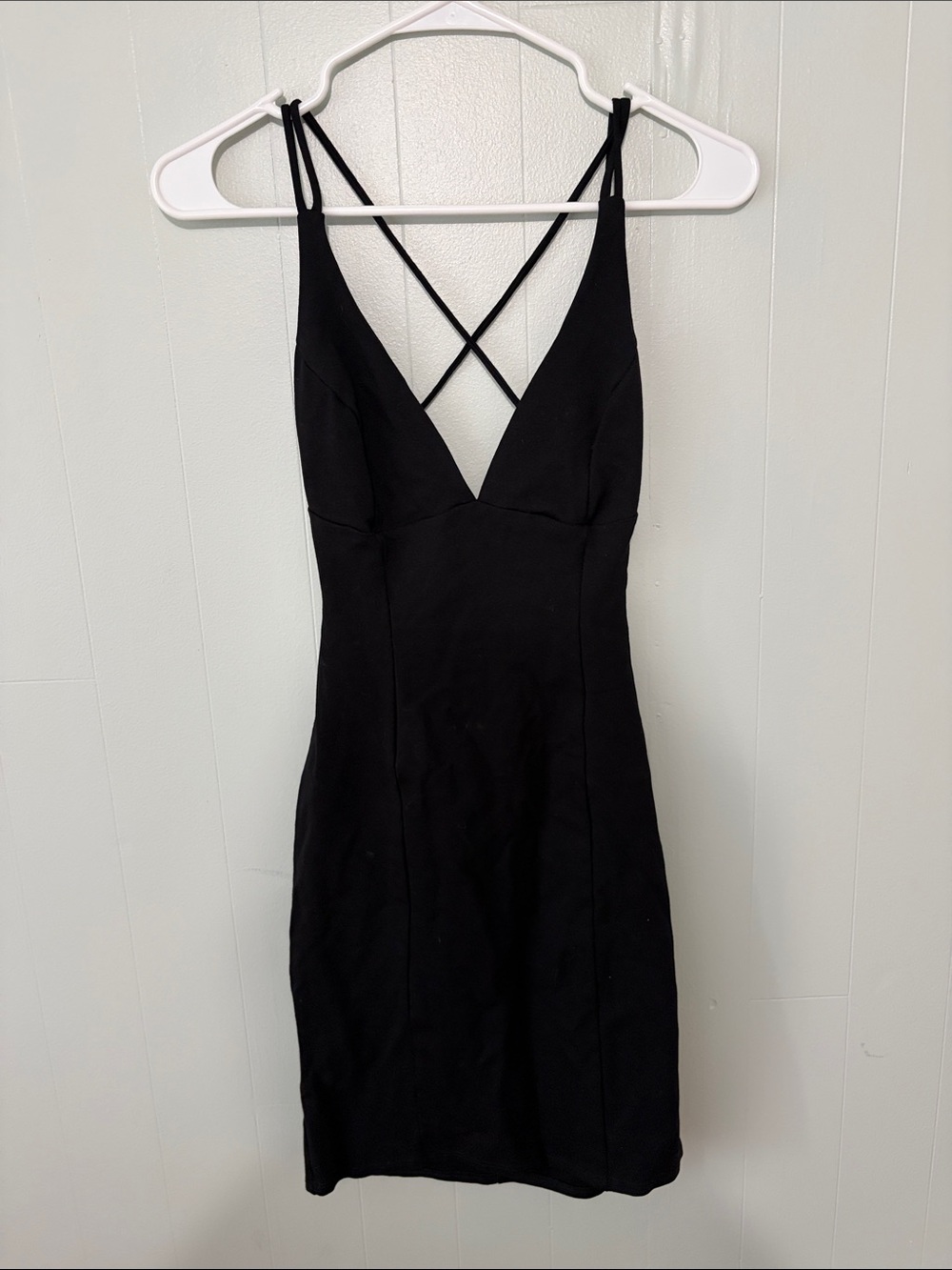 Lulu's Black Crisscross V-Neck Mini Dress